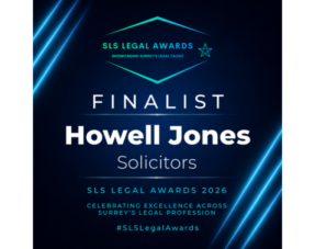Image showcasing that Howell Jones Solicitors is a finalist at SLS Legal Awards 2026.